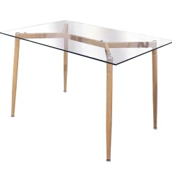 VERANA - Ensemble Table en Verre + 4 Chaises PP Jaune