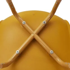 VERANA - Ensemble Table en Verre + 4 Chaises PP Jaune