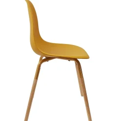 VERANA - Ensemble Table en Verre + 4 Chaises PP Jaune