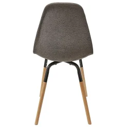 VERANA - Pack Table en Verre + 4 Chaises Gris Chiné Foncé