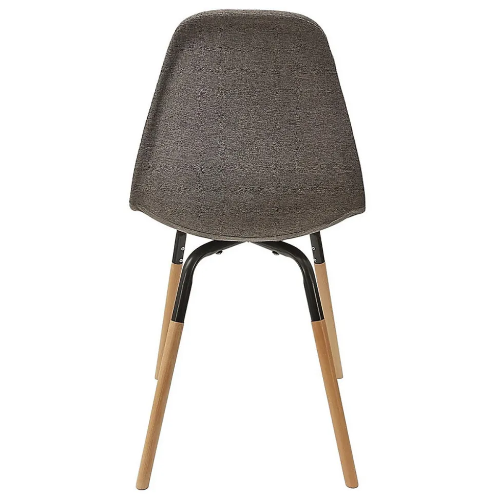 VERANA - Pack Table en Verre + 4 Chaises Gris Chiné Foncé