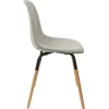 VERANA - Pack Table en Verre + 4 Chaises Gris Chiné Clair