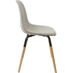 VERANA - Pack Table en Verre + 4 Chaises Gris Chiné Clair