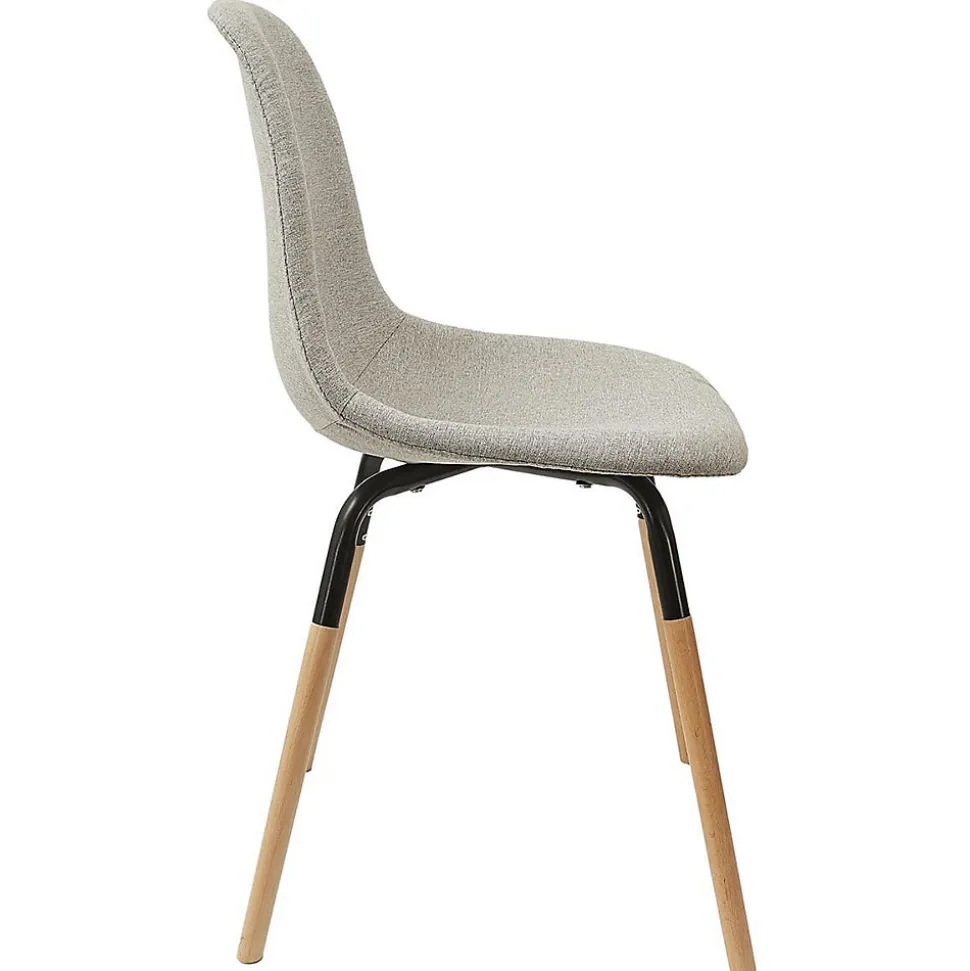 VERANA - Pack Table en Verre + 4 Chaises Gris Chiné Clair