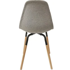 VERANA - Pack Table en Verre + 4 Chaises Gris Chiné Clair