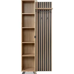 Vestiaire avec miroir - MEDAN 42A - Anthracite / Chene artisan - 80 x 190 x 37 cm