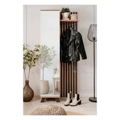Vestiaire avec miroir - MEDAN 42A - Anthracite / Chene artisan - 80 x 190 x 37 cm
