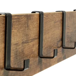Vestiaire d'entrée PEDRO 79 cm bois et noir design industriel