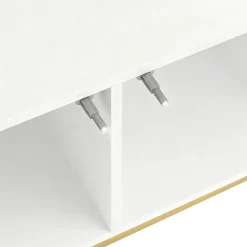 Vestiaire d'entrée Tout-en-Un, 2 Portes, Espace Chaussures, Meuble d'entrée, Panneau de Particules/Métal, Blanc, 78x38,5x180,5 cm