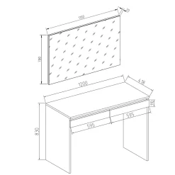 Vicco Coiffeuse Blanc 120 cm
