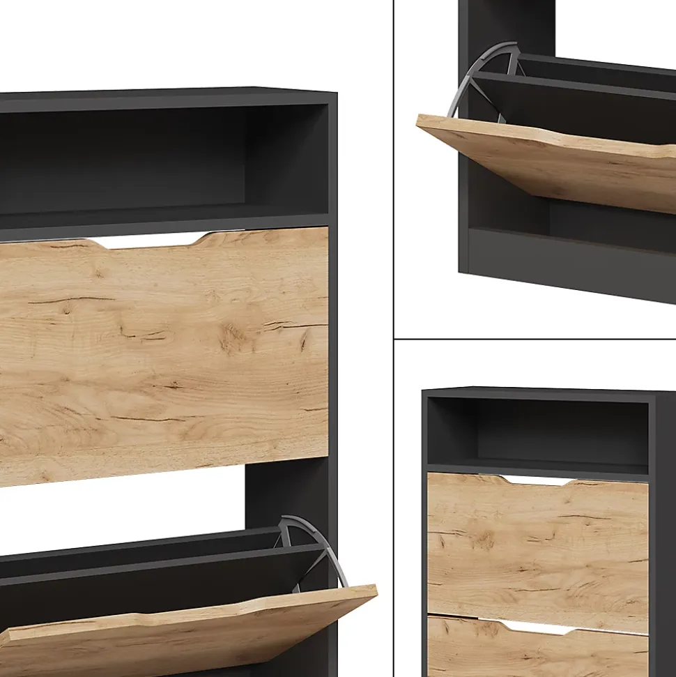 Vicco Anthracite/chêne doré 22x89.5cm avec 2 compartiments