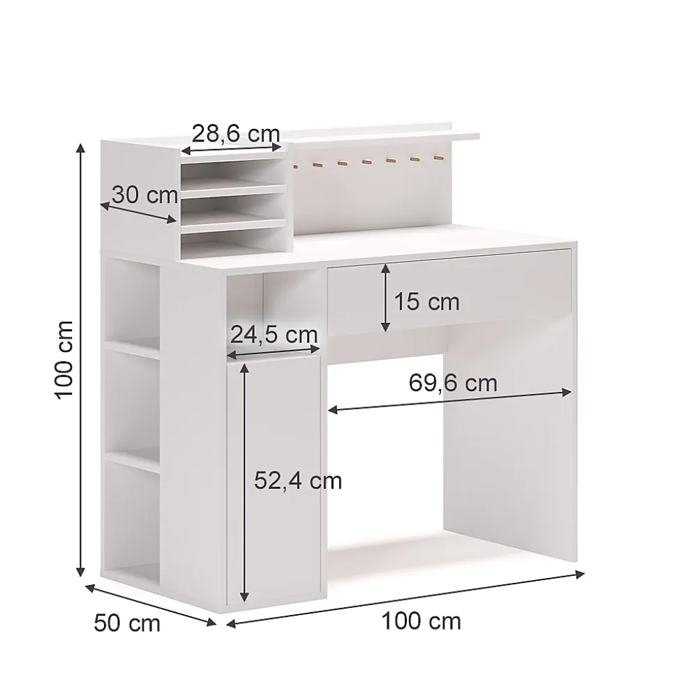 Vicco Bureau Blanc 100 x 50 cm