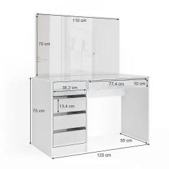 Vicco Coiffeuse Blanc 55 cm