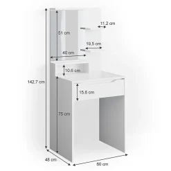 Vicco Coiffeuse Blanc, 60, cm