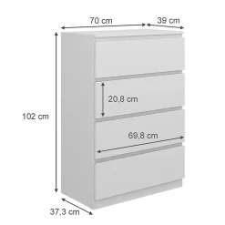 Vicco Commode Blanc 39 x 102 cm