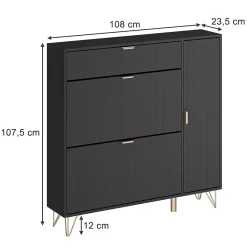 Vicco Armoire à chaussures Noir 108x107.5cm