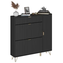 Vicco Armoire à chaussures Noir 108x107.5cm