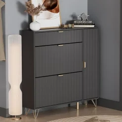 Vicco Armoire à chaussures Noir 108x107.5cm