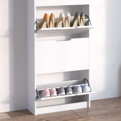 Vicco Armoire à chaussures Blanc 22x169cm 5 compartiments