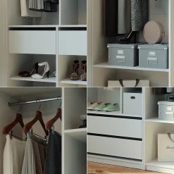 Vicco Armoire à vêtements Blanc 280x200cm Lot de 3