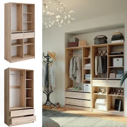 Vicco Armoire à vêtements Sonoma 200x200cm Lot de 2