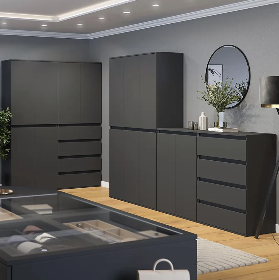 Vicco Armoire Anthracite 111x191.5cm avec 6 portes