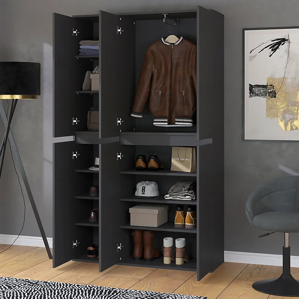 Vicco Armoire Anthracite 111x191.5cm avec 6 portes