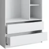 Vicco Armoire Blanc 100x200cm avec 2 tiroirs