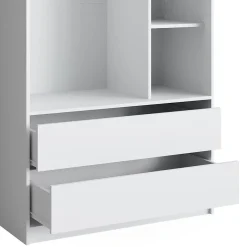 Vicco Armoire Blanc 100x200cm avec 2 tiroirs