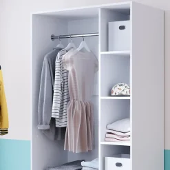 Vicco Armoire Blanc 100x200cm avec 2 tiroirs