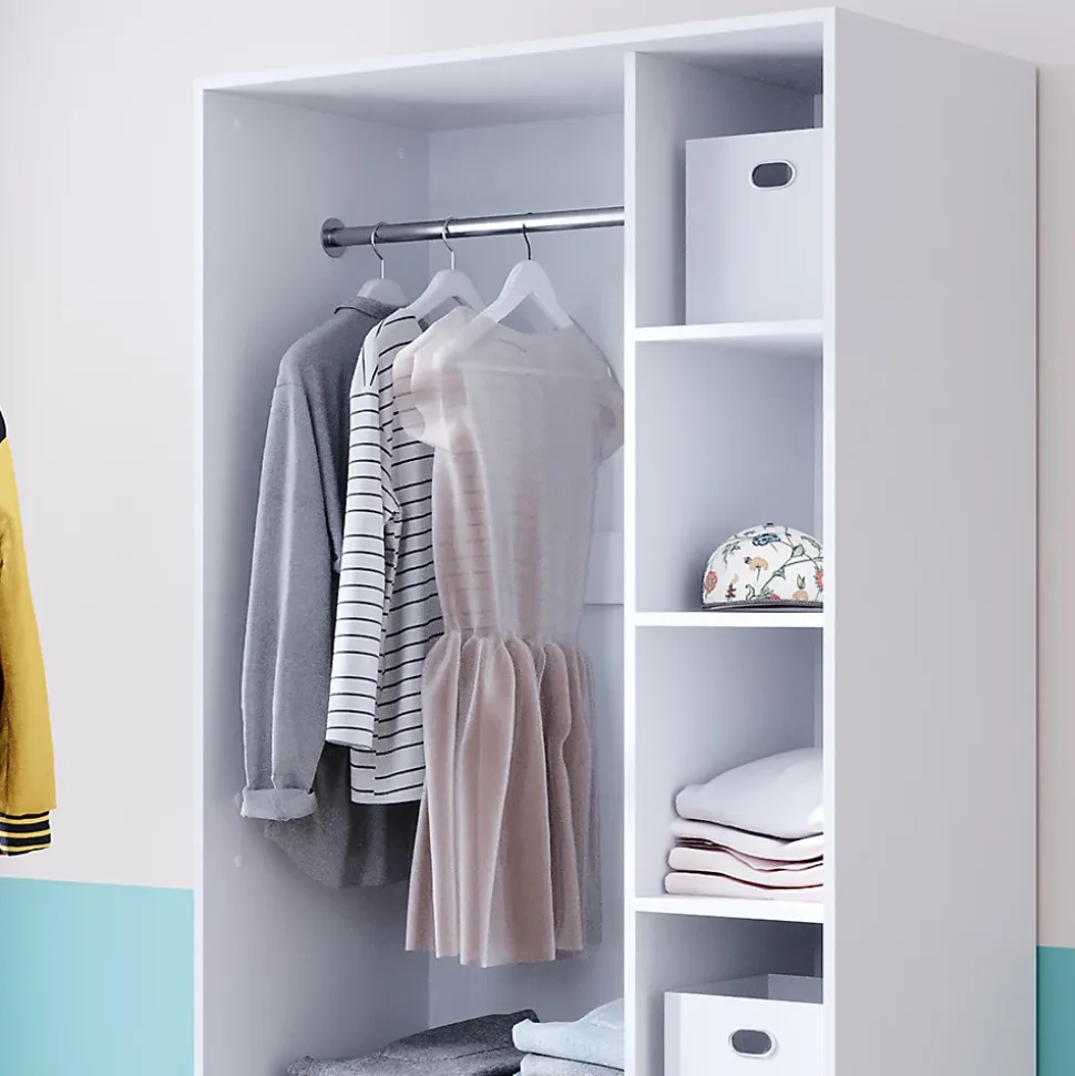 Vicco Armoire Blanc 100x200cm avec 2 tiroirs