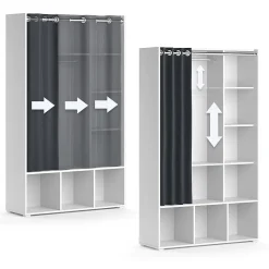 Vicco Armoire Blanc 38x178.1cm avec tringle à rideaux