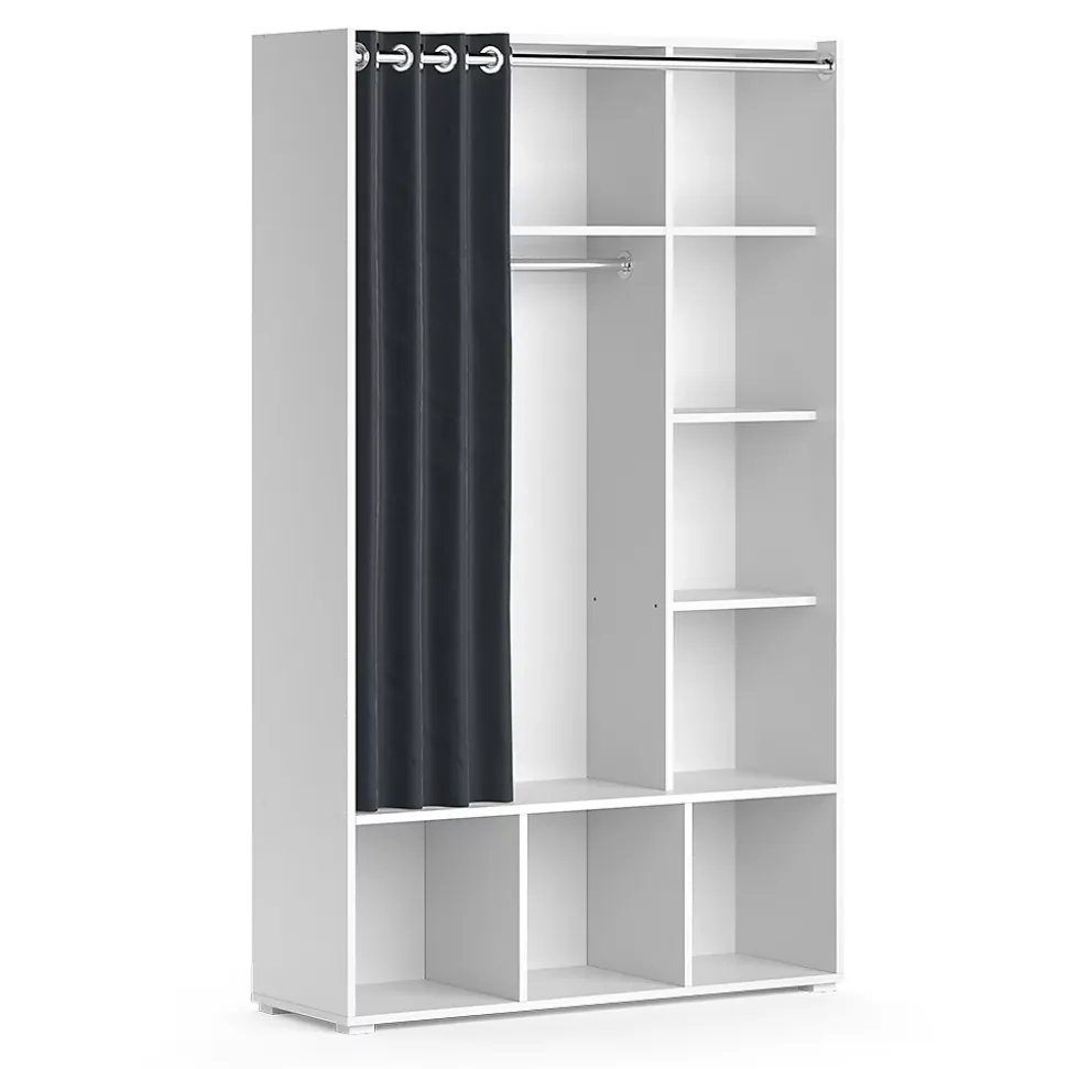Vicco Armoire Blanc 38x178.1cm avec tringle à rideaux