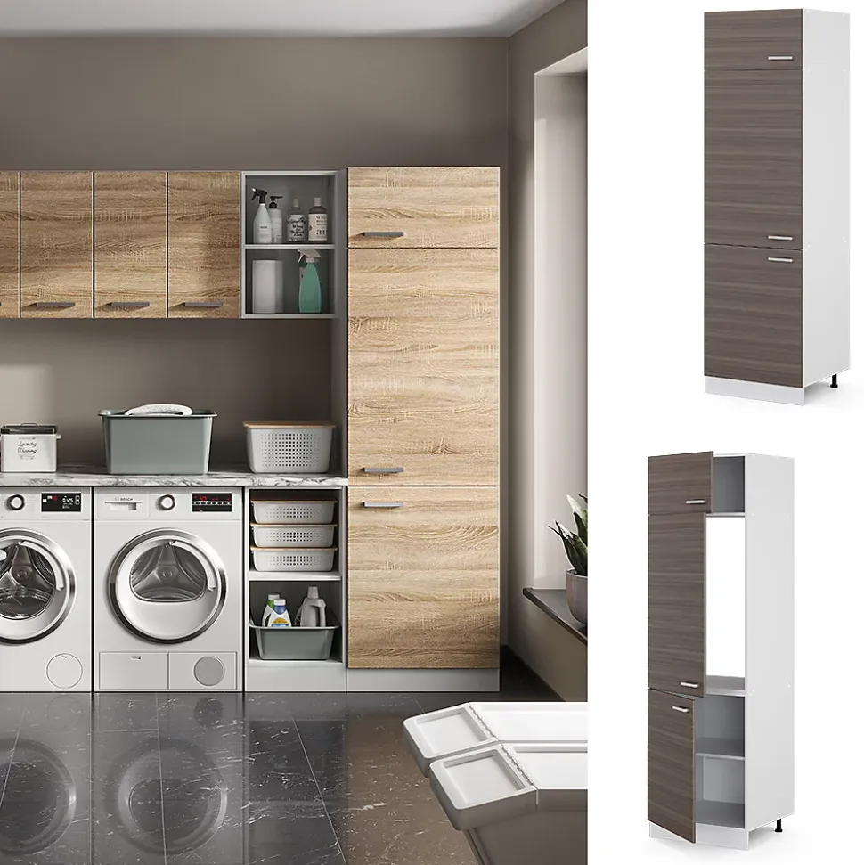 Vicco Armoire haute universelle Gris 60cm avec portes