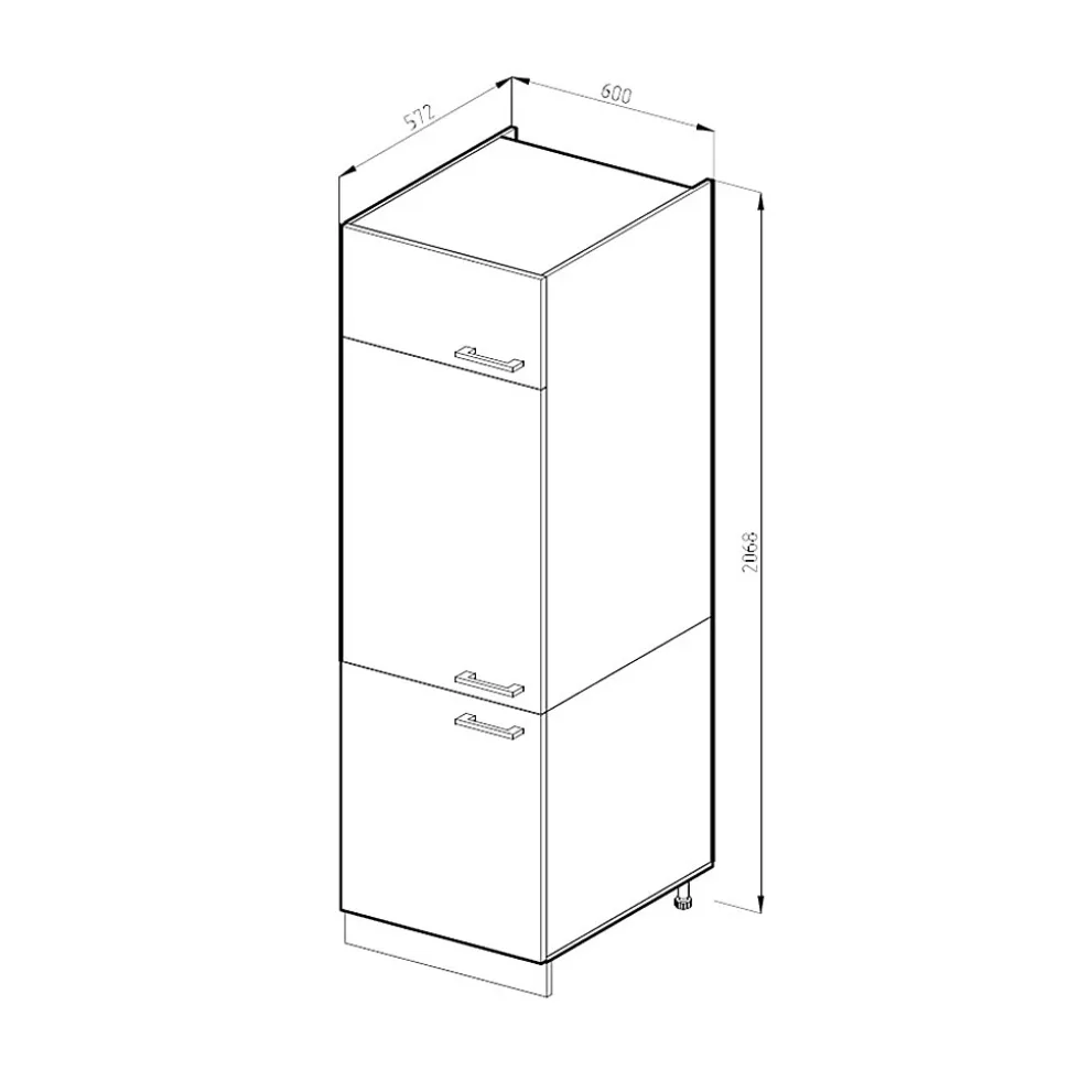 Vicco Armoire haute universelle Gris 60cm avec portes