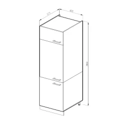 Vicco Armoire haute universelle Béton 60cm avec portes