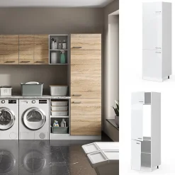 Vicco Armoire haute universelle Blanc Haute brillance 60cm avec portes