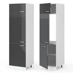 Vicco Armoire haute universelle Anthracite Haute brillance 60cm avec portes