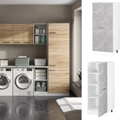 Vicco Armoire haute universelle Béton 60cm avec grande porte