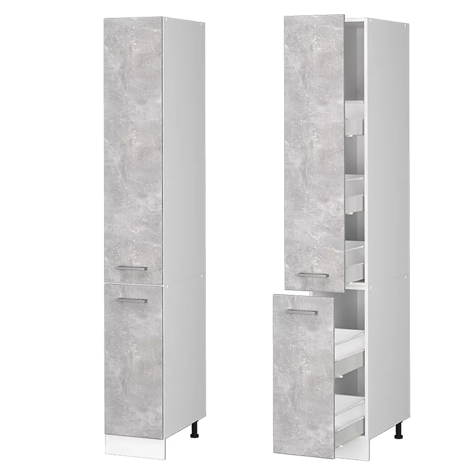 Vicco Armoire haute universelle Béton 30cm avec portes