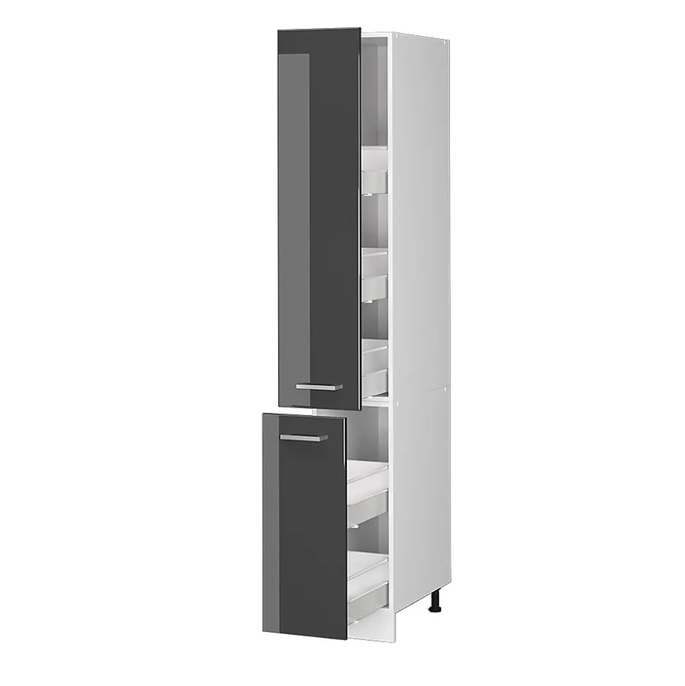 Vicco Armoire haute universelle Anthracite Haute brillance 30cm avec portes
