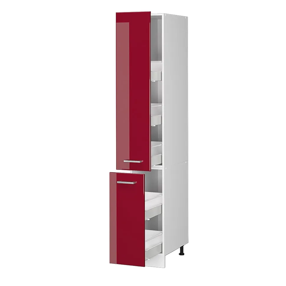 Vicco Armoire haute universelle Rouge bordeaux Haute brillance 30cm avec portes