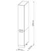 Vicco Armoire haute universelle Blanc Haute brillance 30cm avec portes