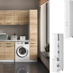 Vicco Armoire haute universelle Blanc Haute brillance 30cm avec portes
