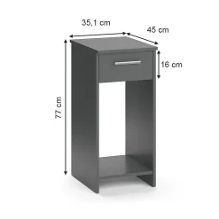 Vicco Armoire PC Anthracite 35.1x45cm