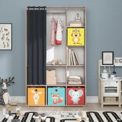 Vicco Armoire pour enfants Sonoma 105.8x178.1cm Avec boîtes pliantes (multicolores)