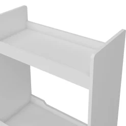 Vicco Armoire pour enfants Blanc 67x110cm avec barre de suspension et boutons en bois