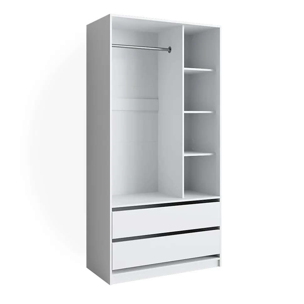 Vicco Armoire pour enfants Blanc 100x200cm avec 2 tiroirs
