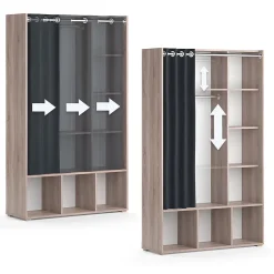 Vicco Armoire pour enfants Sonoma 38x178.1cm avec tringle à rideaux
