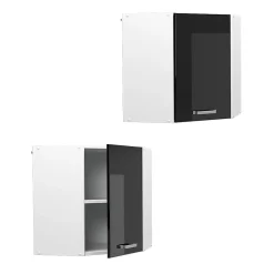 Vicco Armoire suspendue Noir Haute brillance 57cm armoire dangle suspendue avec porte